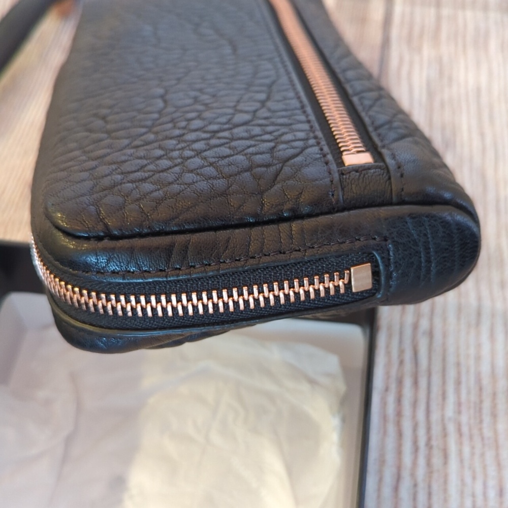 Alexander Wang Black Fumo Continental Wallet Pebbled Black leather Rose Gold - Picture 2 of 10